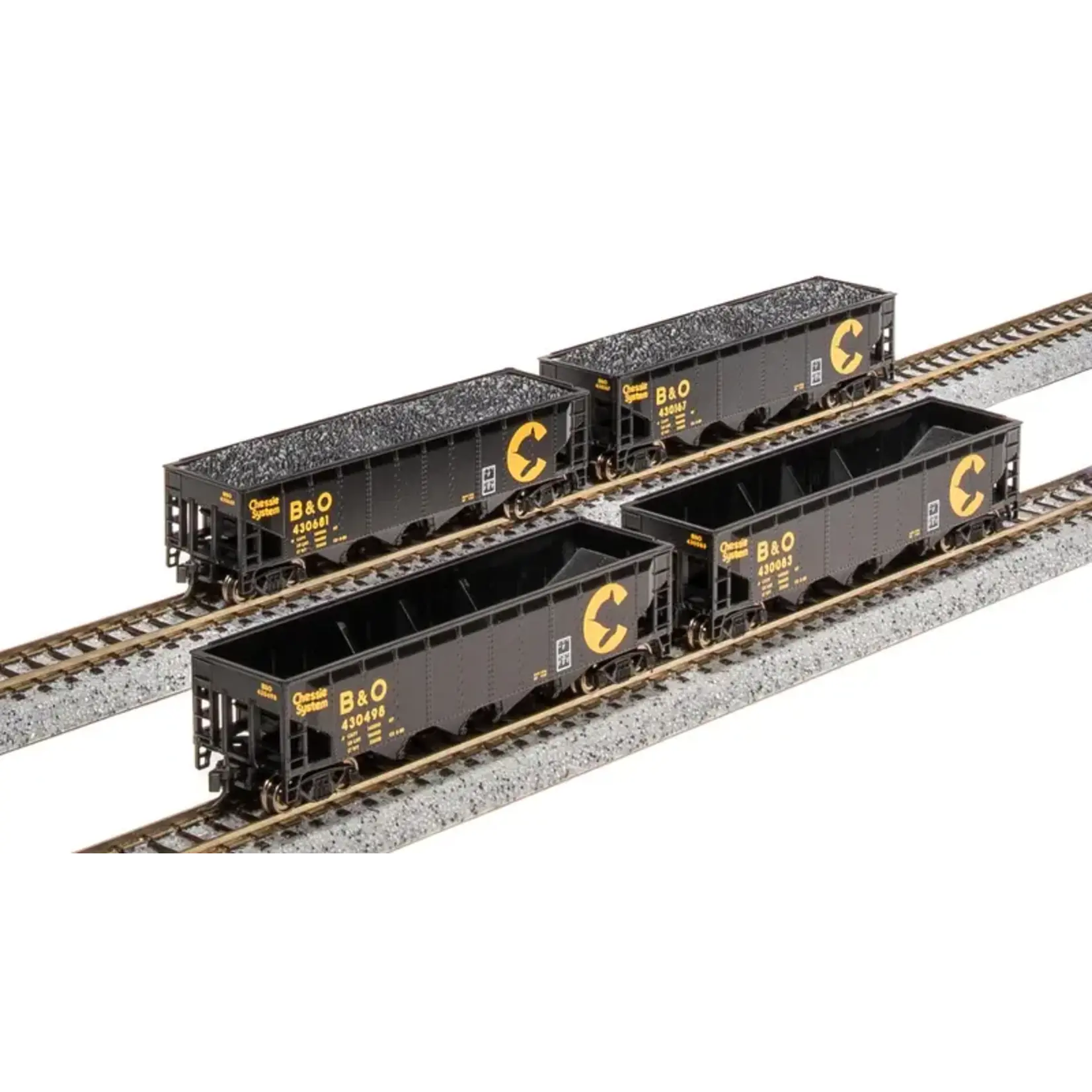 Broadway Limited 7422 N, ARA 70 Tn Quad Hopper, Chessie Sys. B&O, 4 Pk A