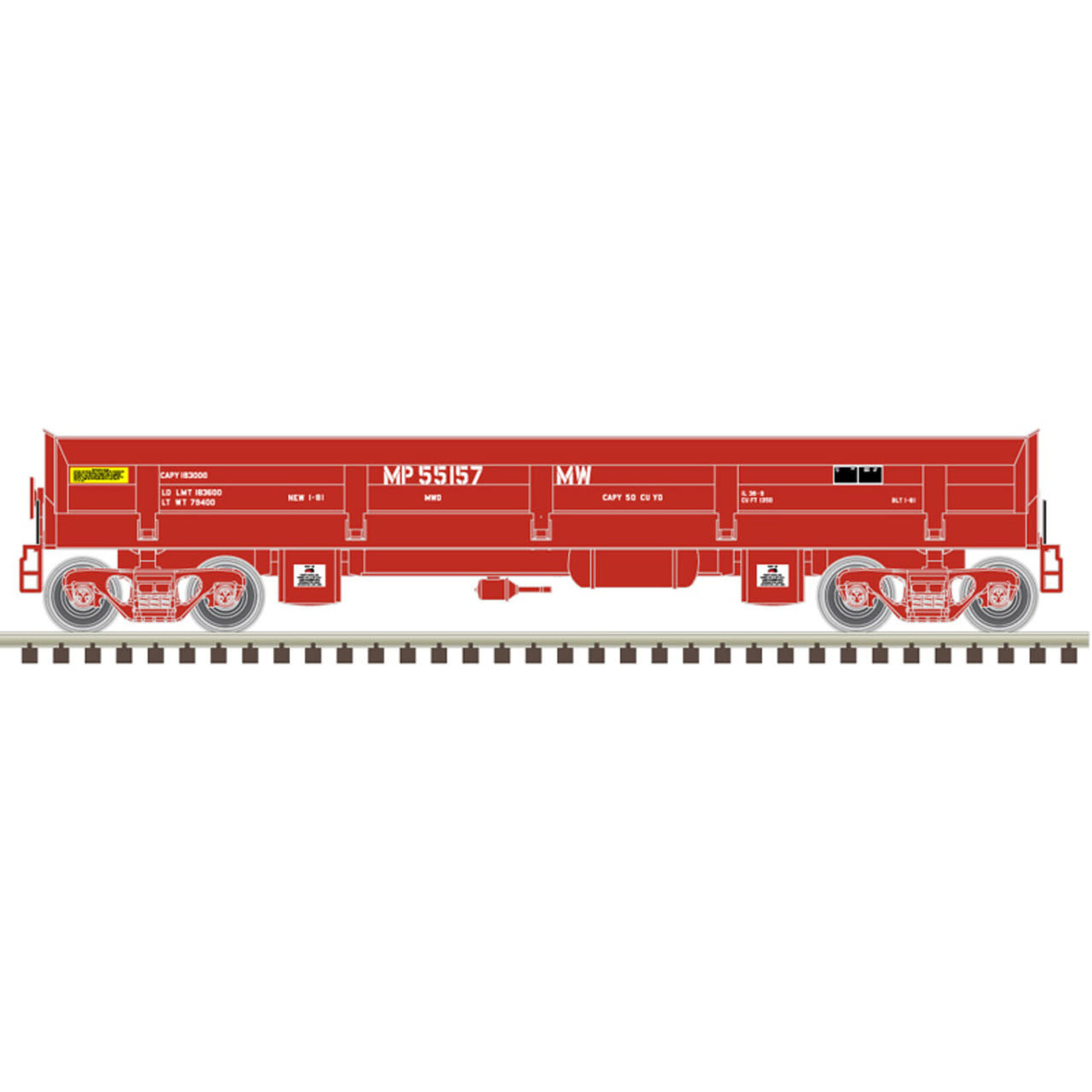 Atlas 50006053 N Difco Side Dump Car Missouri Pacific 55157