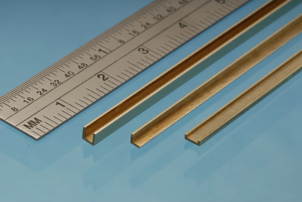 UC1 Brass U Channel 1 x 1 mm 100x250mm 1 piece