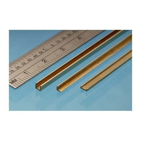 CC2 Brass C Channel 1 x 2.5 x 1 mm x 305mm 1 piece