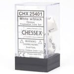 Chessex 25401 7 Set Dice White with Black