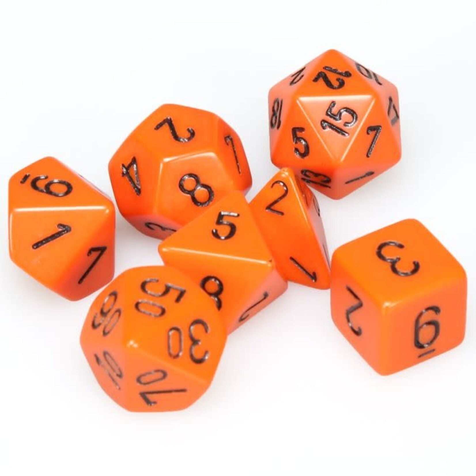 Chessex 25403 7 Set Dice Orange with Black