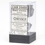 Chessex 25408 7 Set Dice Black with White