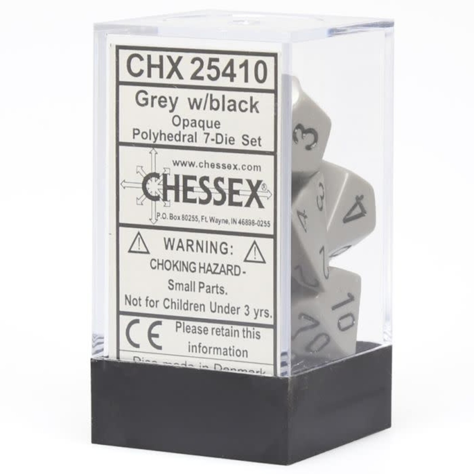 Chessex 25410 7 Set Dice Gray with Black