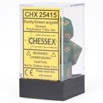 Chessex 25415 7 Set Dice Opaque Dusty Green with Copper