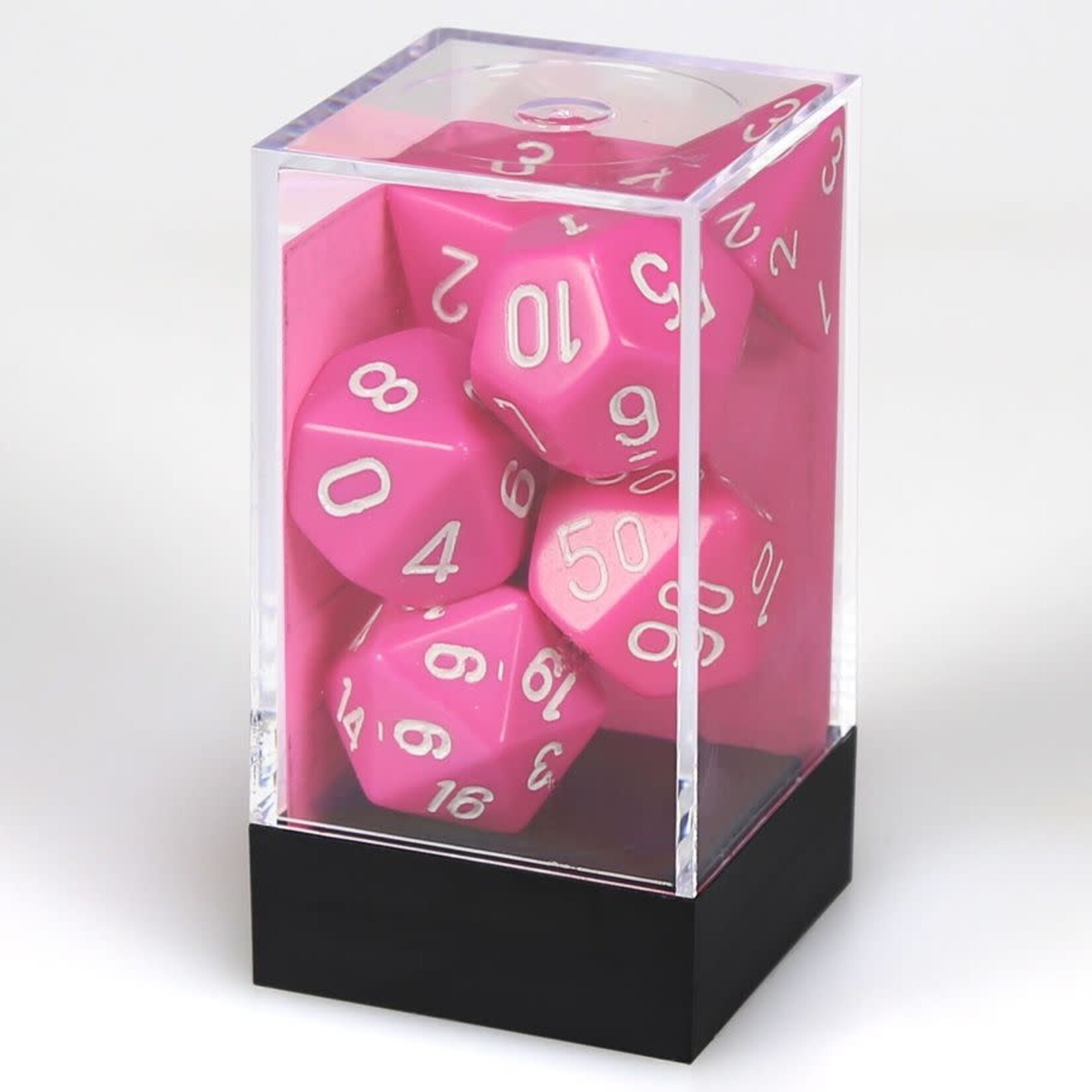 Chessex 25444 7 Set Dice Pink with White