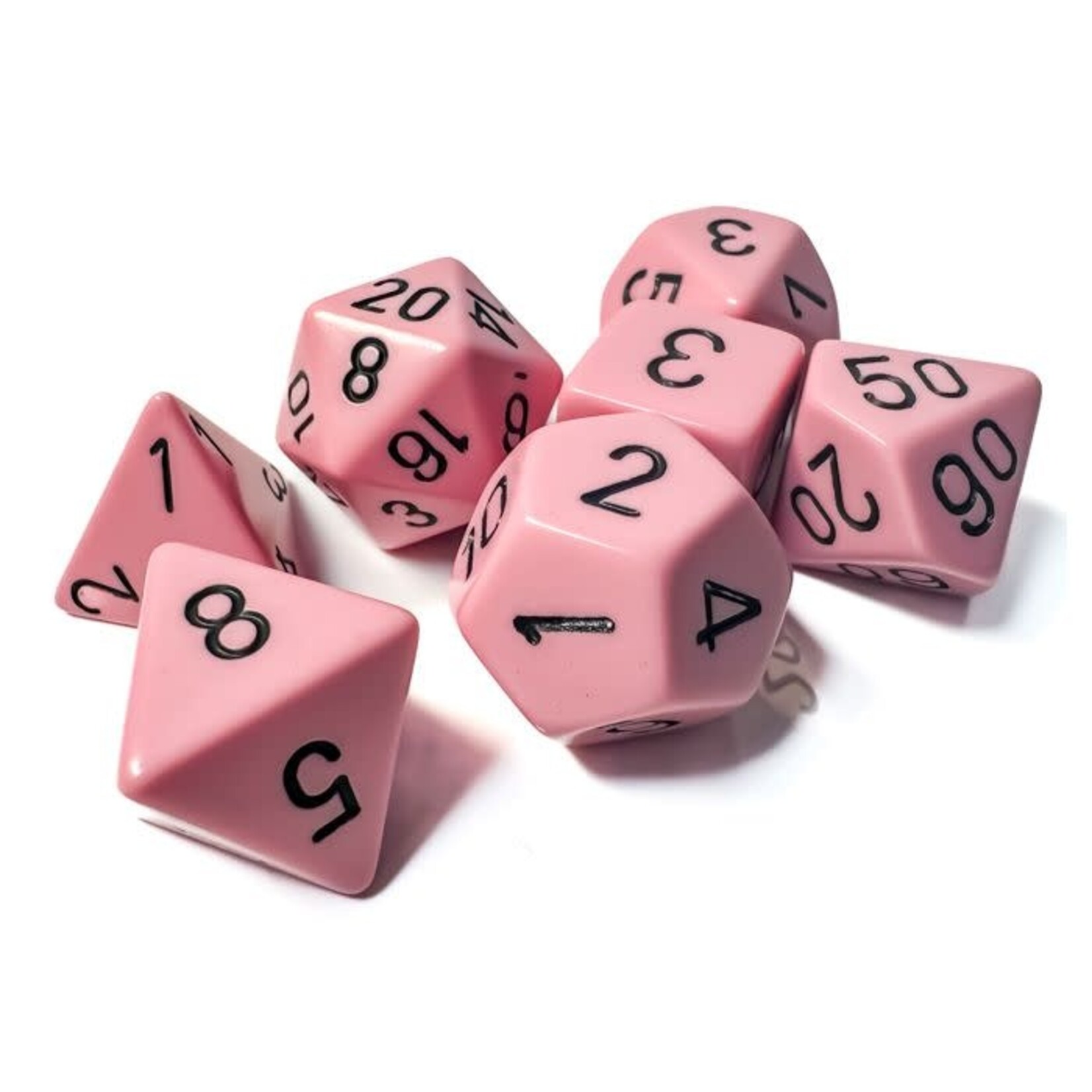 Chessex 25464 7 Set Dice Polyhedral Pastel Pink/Black