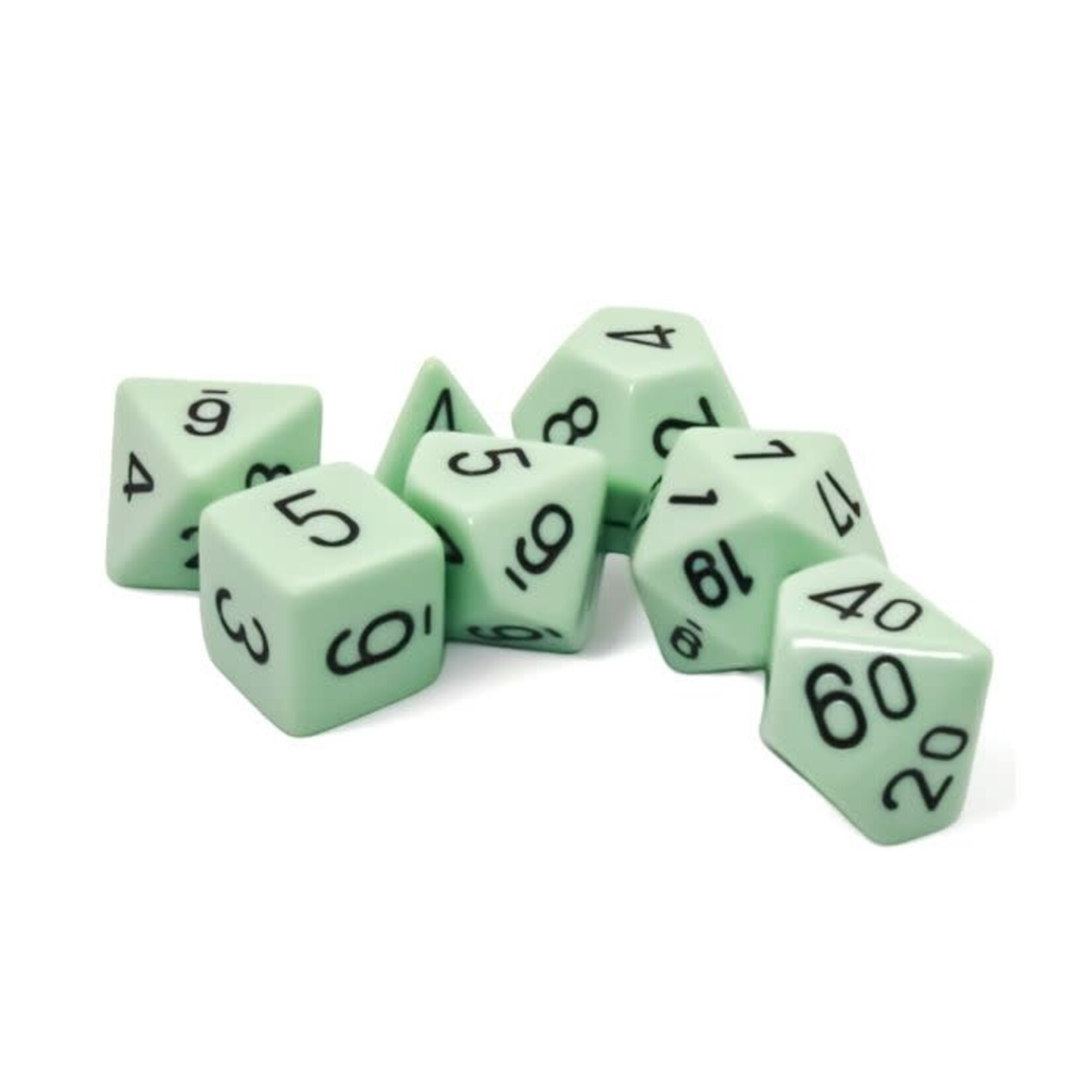 Chessex 25465 7 Set Dice Polyhedral Pastel Green/black