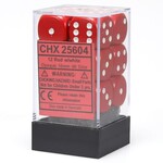 Chessex 25604 Dice 16mm Opaque Red with White (12)