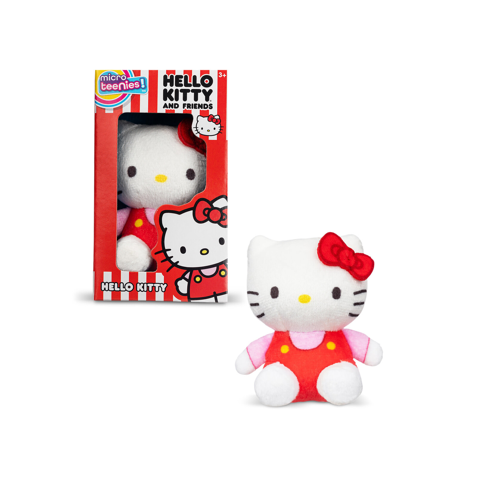 Schylling Hello Kitty Micro Teenie Plush (Red Bow Red Overalls)