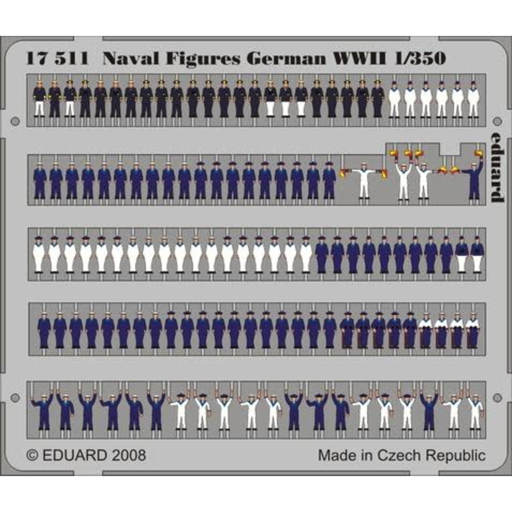 Eduard 17511 1/350 Ship German Navy Figures WWII Painted