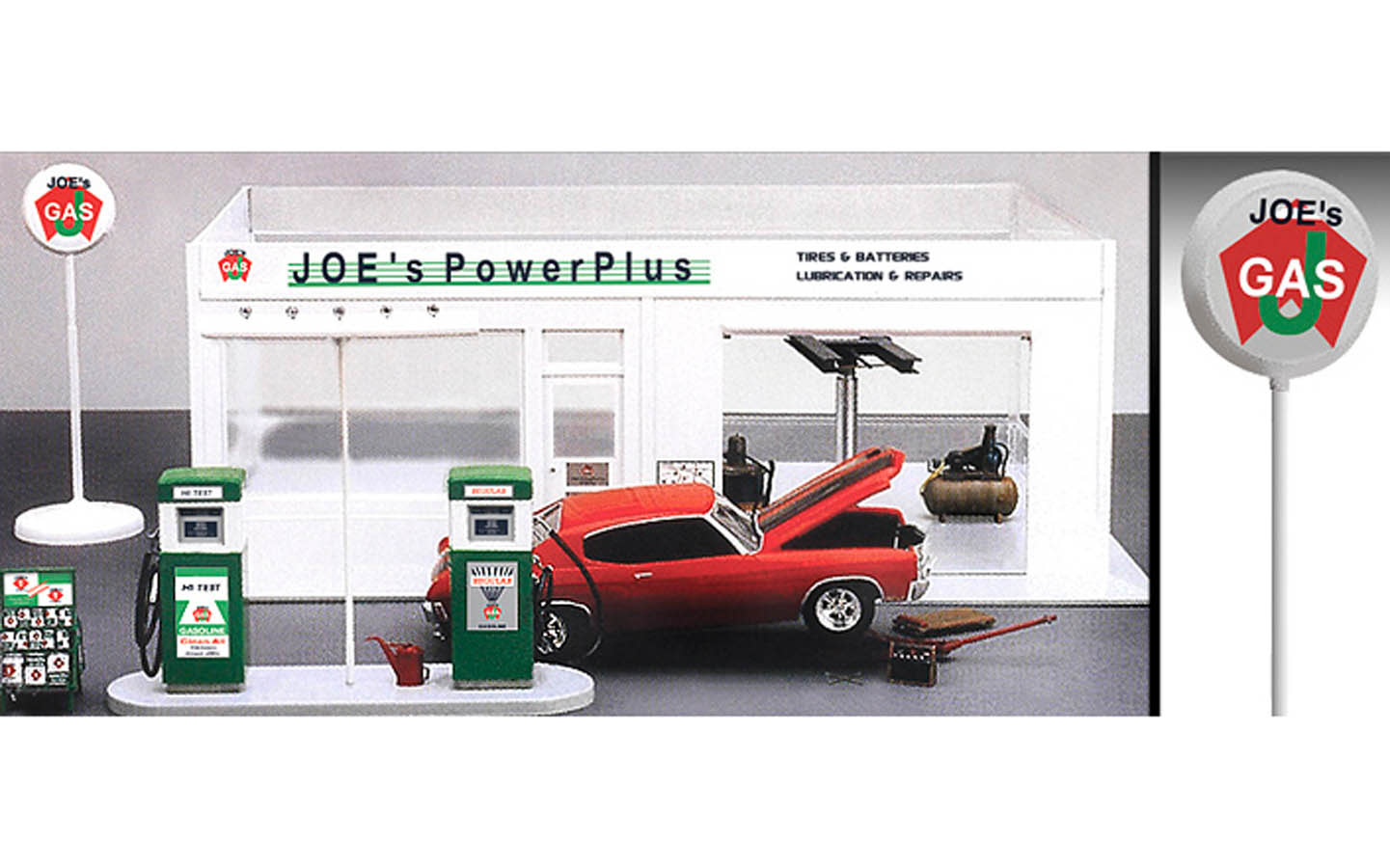 15122 1/24 Joe's Power Plus Service Station Garage w/ Accessories Kit