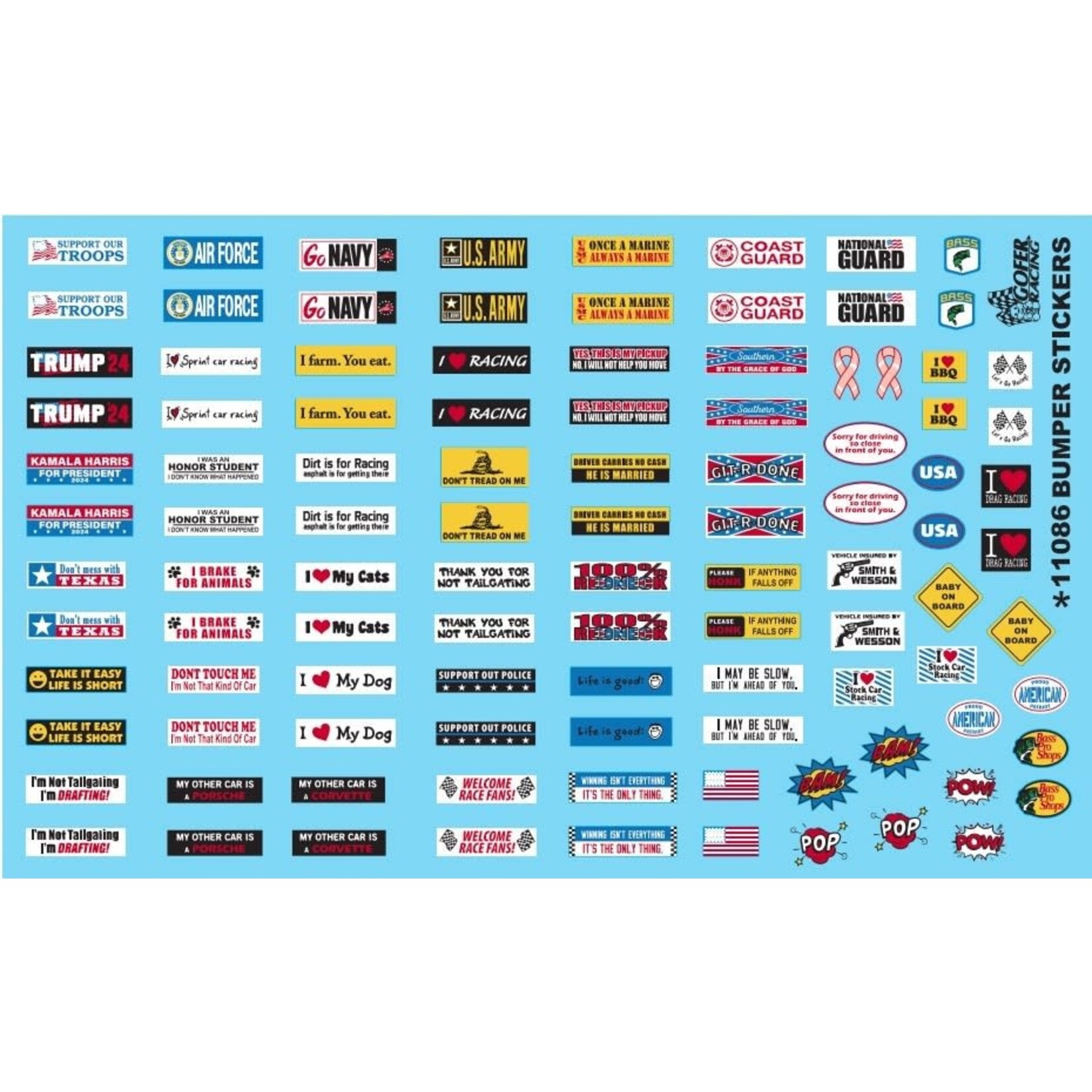 Gofer Racing 11086 Bumper Stickers 2024