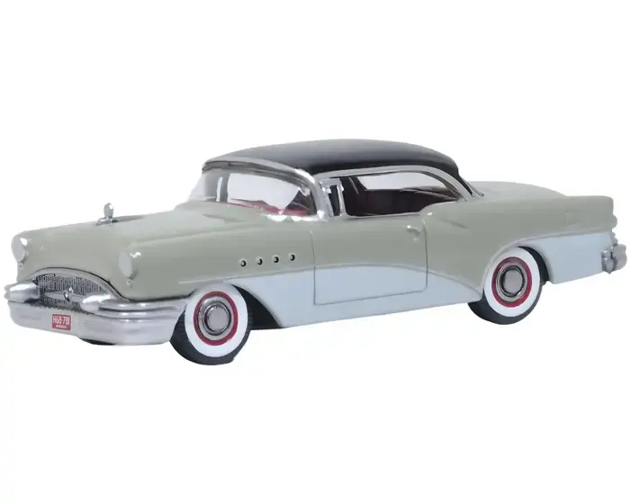 87BC55007 HO 1955 Buick Century Carlsbad Black, Windsor Grey, Dover White