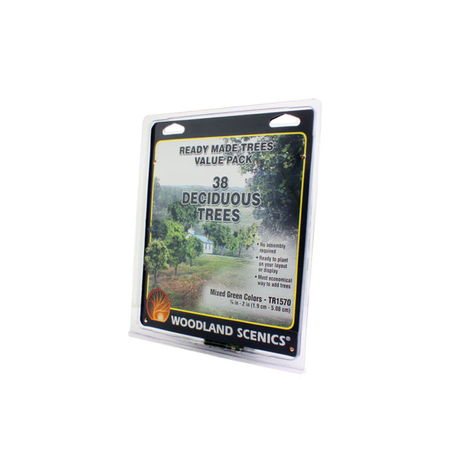Woodland Scenics 1570 38 Deciduous Trees - Mixed Green Colors