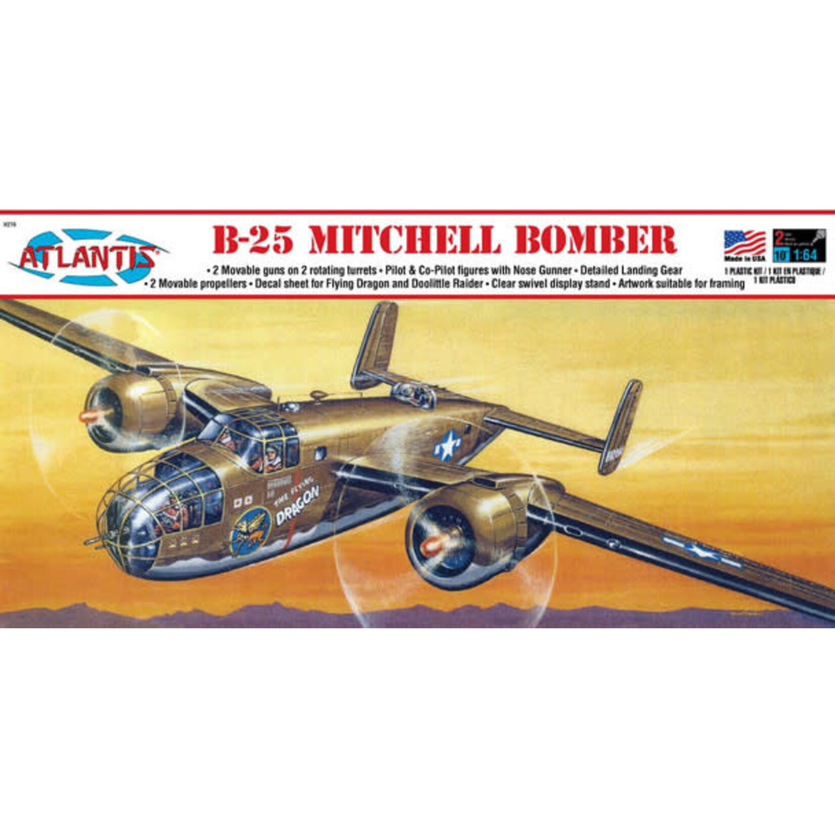 Atlantis 216 B-25 Mitchell Bomber Flying Dragon 1/64