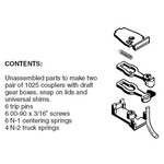 Micro Trains Line 00102012 N Brown Unassembled RDA Universal Body Mount Couplers - 2 Pair