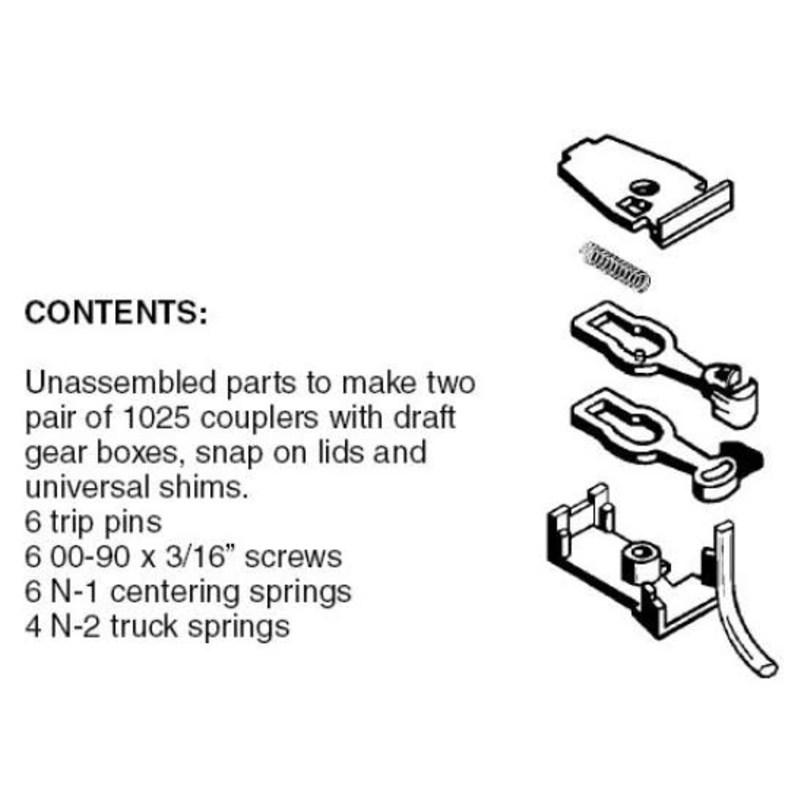 Micro Trains Line 00102012 N Brown Unassembled RDA Universal Body Mount Couplers - 2 Pair