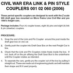 Micro Trains Line 00102060 N Civil War Era Link and Pin Style Couplers - 2 pair