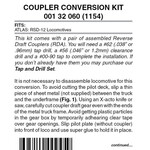 Micro Trains Line 00132060 N Coupler Conversion Kit - Atlas SRD-12 - 1 Front/1 Rear