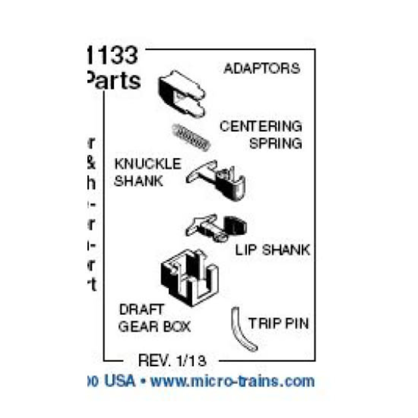 Micro Trains Line 00133030 N Short Shank Coupler Assemblies - Newer Bachmann 2 Pair