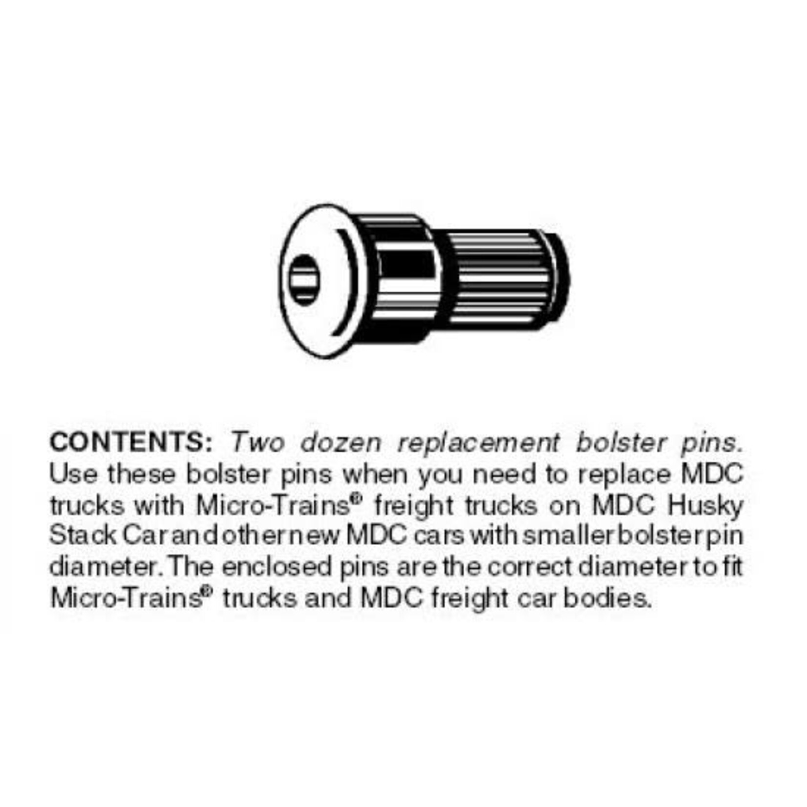 Micro Trains Line 00312031 N Replacement Bolster Pins (MDC Roundhouse Type) -24