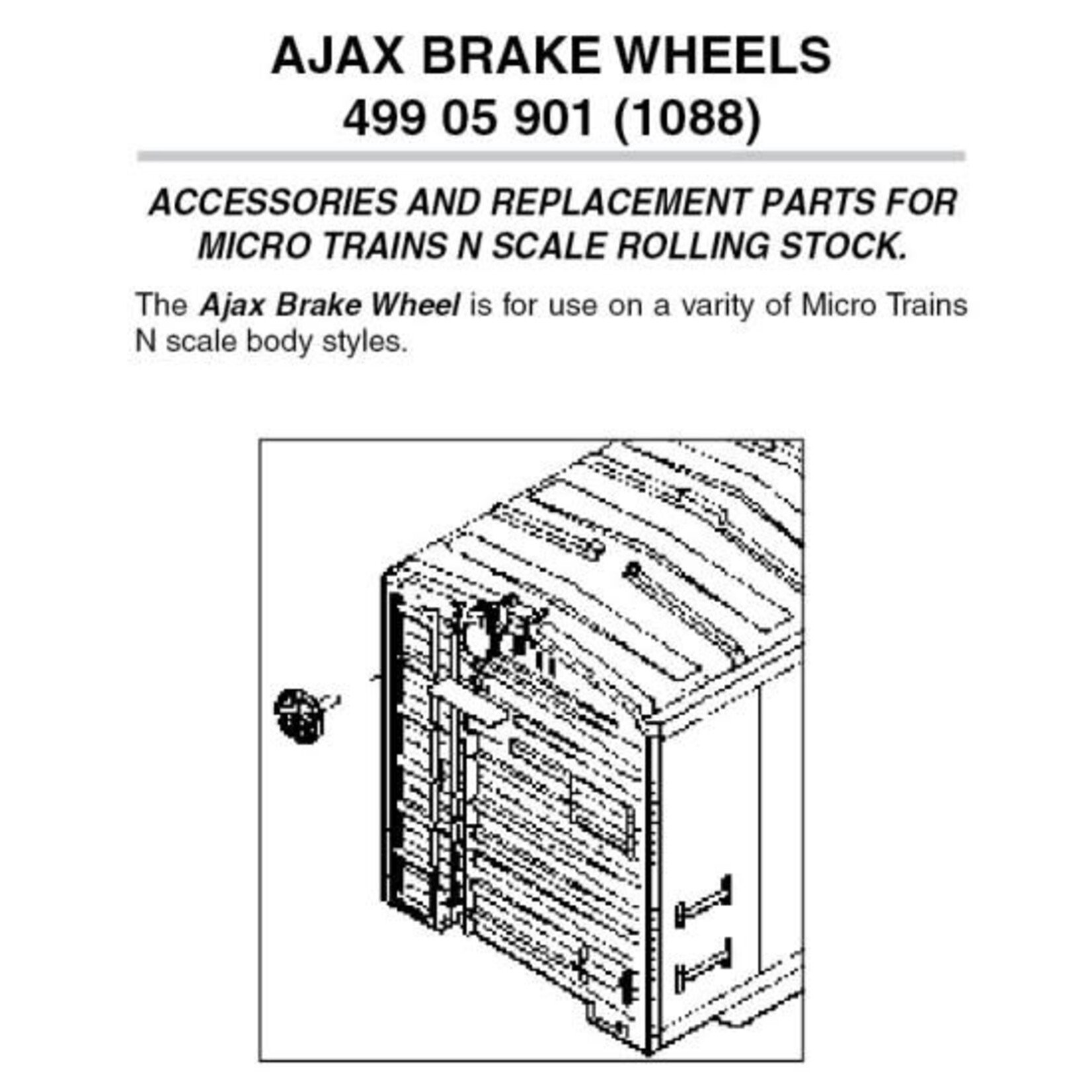 Micro Trains Line 49905901 N AJAX Brake Wheels - 12 piece