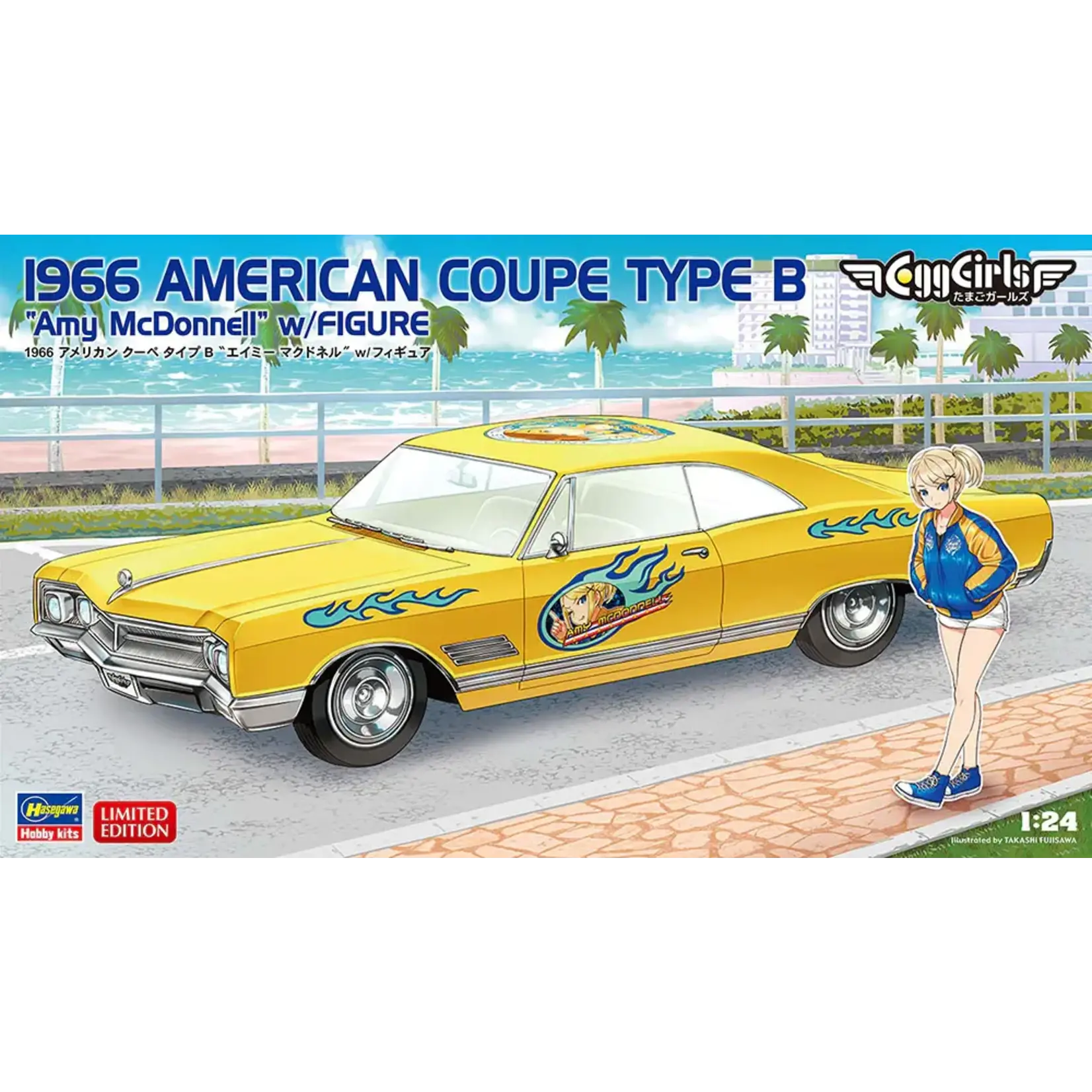 Hasegawa 52758 1/24 1966 American Buick Wildcat B Coupe w/ Amy McDonnel Figure