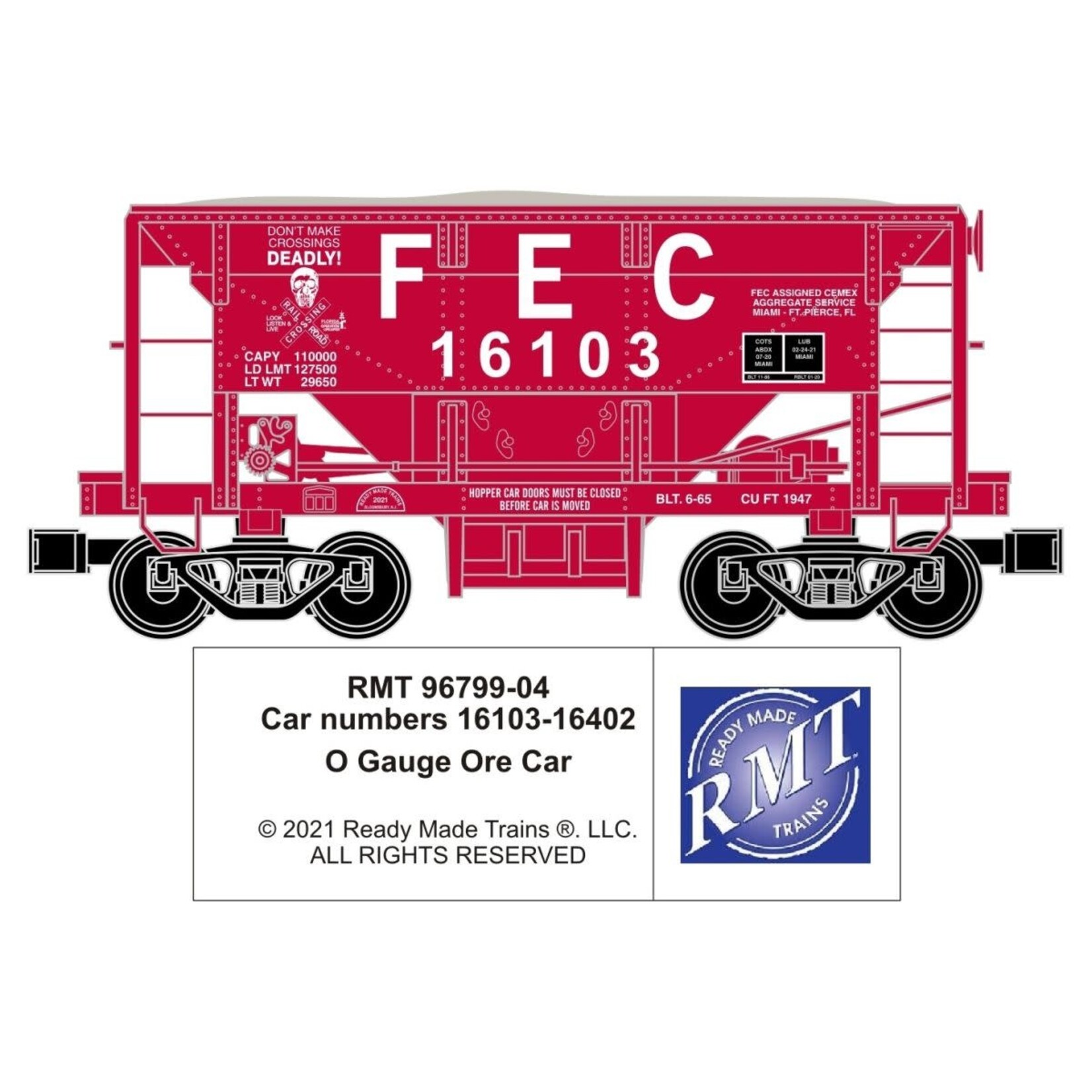 Ready Made Trains 9679904 O Ore Car FEC