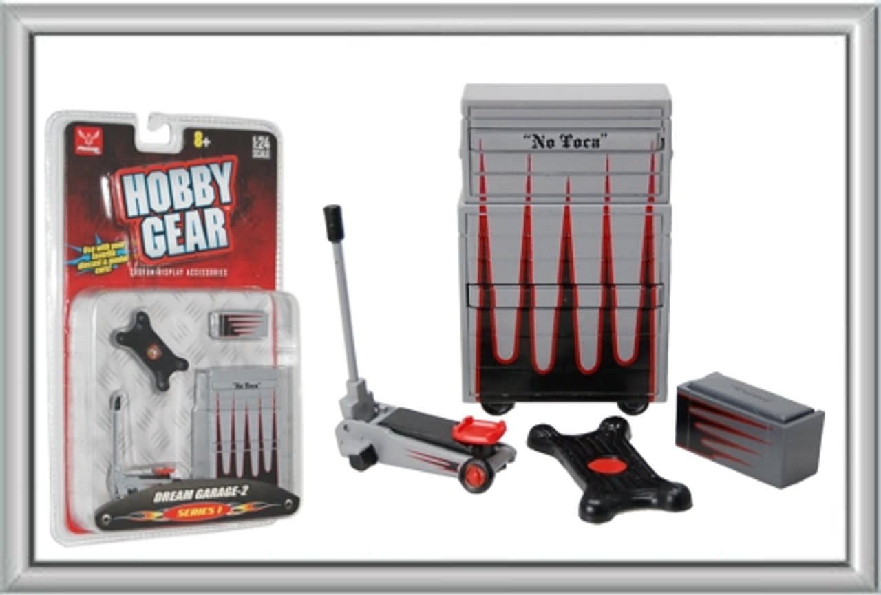 16056 1/24 Garage Accessories - Tool Chest, Tool Box, Creeper, Jack
