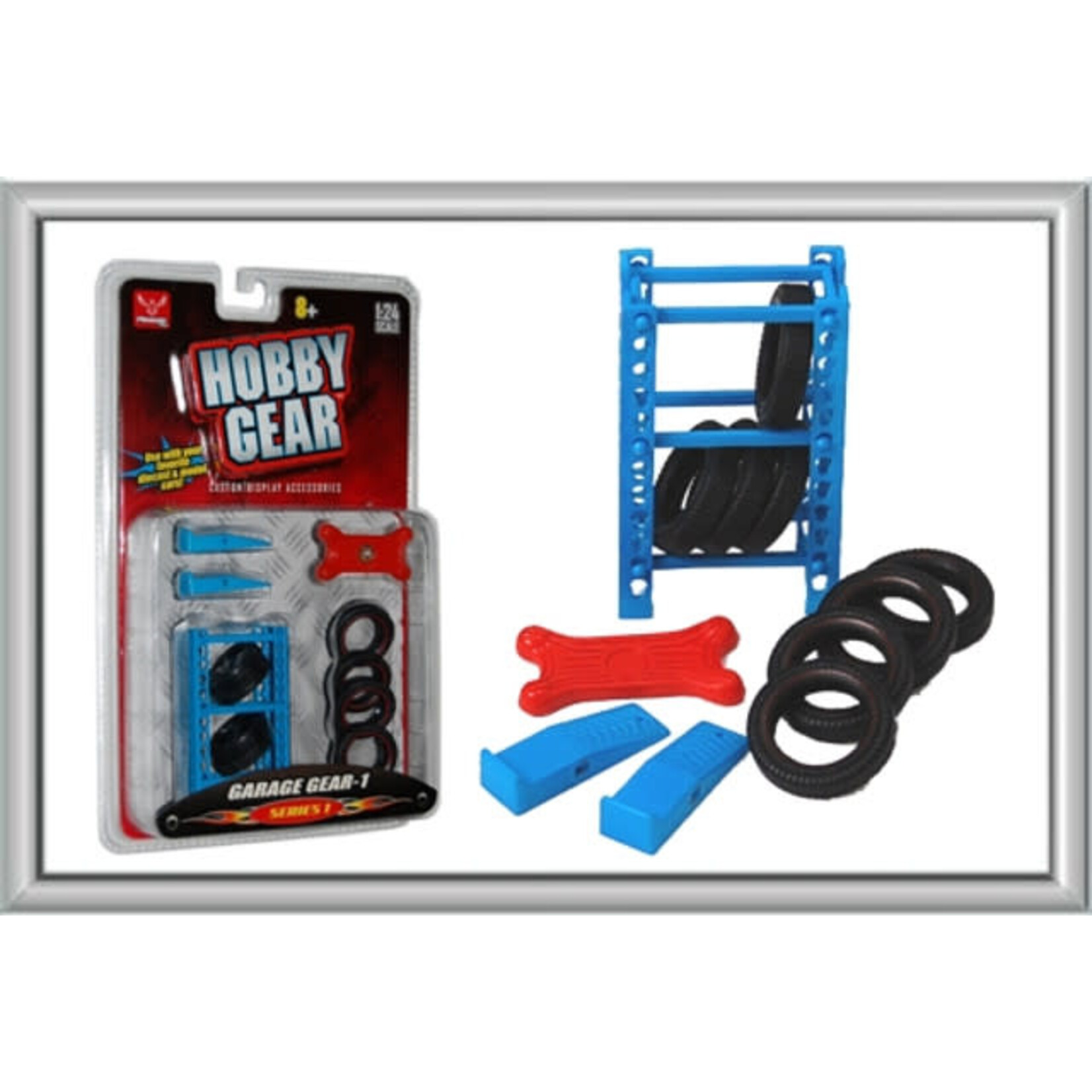Phoenix 16061 1/24 Garage Accessories - Tire Rack, Tires, Creeper, Ramps