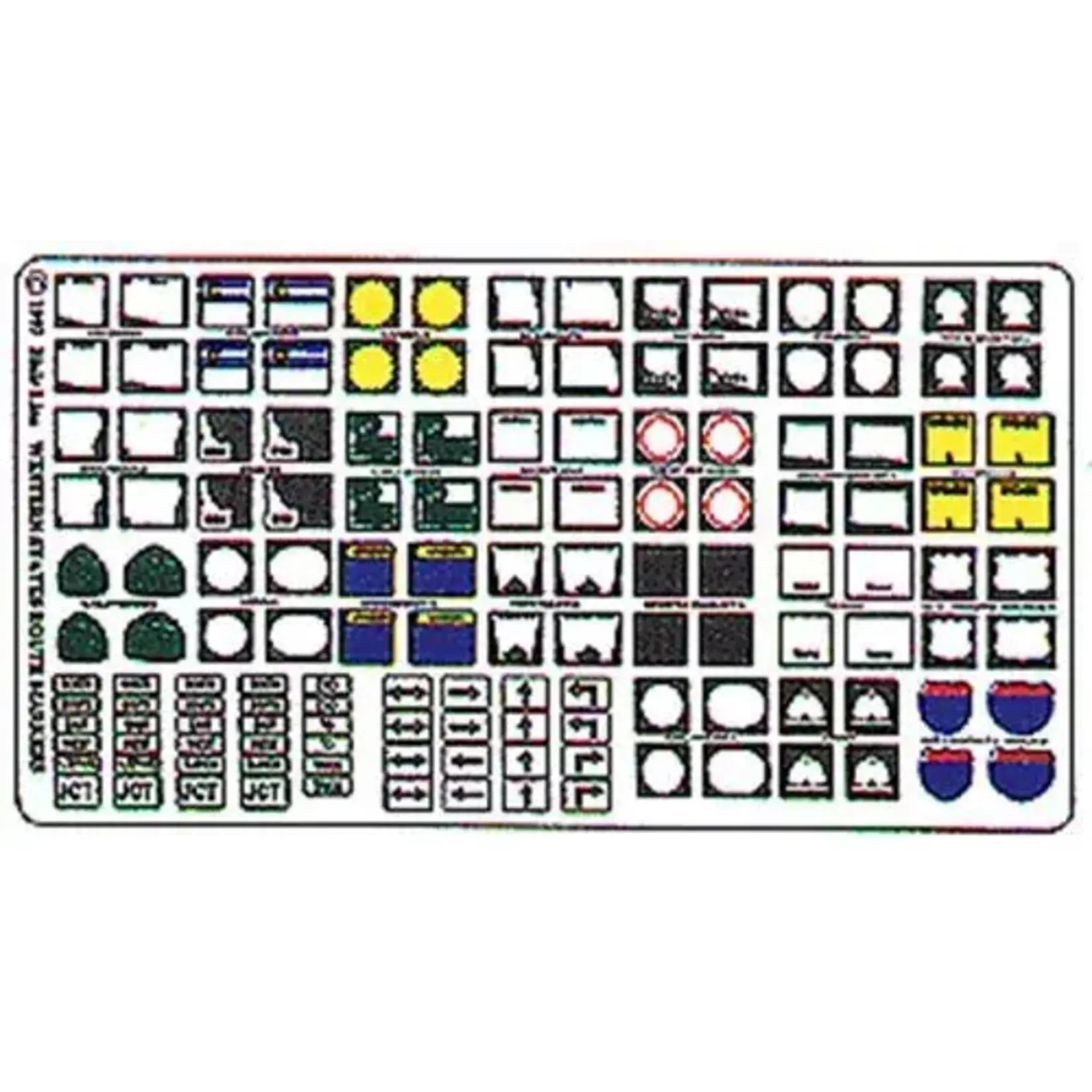 Blair Line 049 N Highway Signs -- Western United States Route Markers w/Number Decals