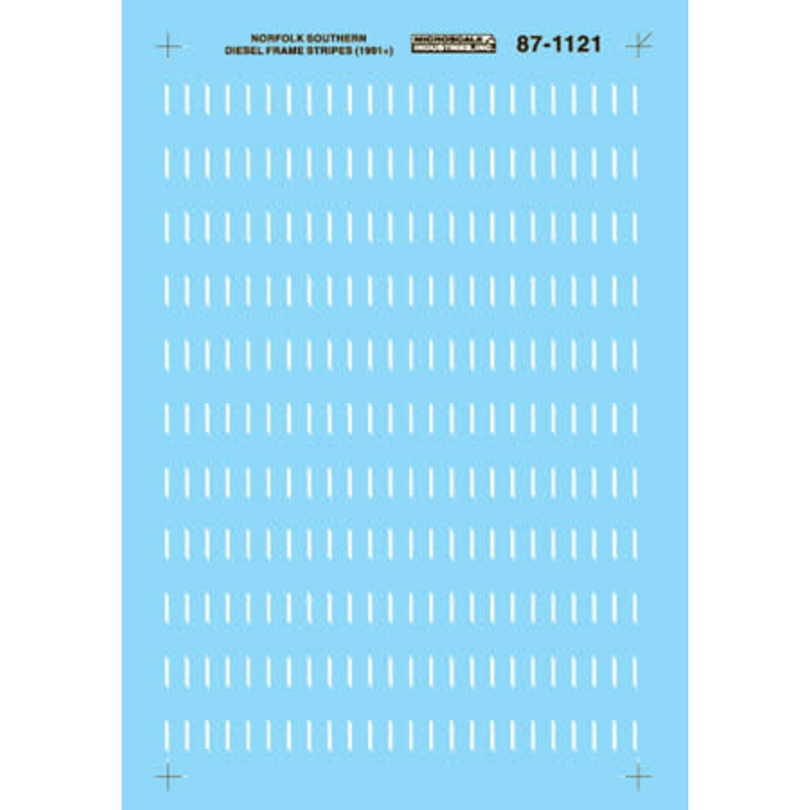 Micro Scale 87-1121 HO Scale - Norfolk Southern Diesel Frame Stripes (1991+) Decals
