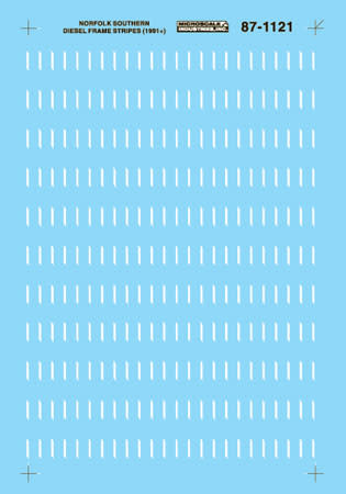 87-1121 HO Scale - Norfolk Southern Diesel Frame Stripes (1991+) Decals