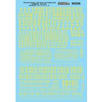 Micro Scale 90206 HO Scale - Alphabets - Zephyr Gothic - Yellow Decals