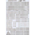 Micro Scale 90252 HO Scale - Alphabet & Number - Stencil Gothic Railroad - Black Decals