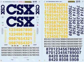 48-69 O Scale CSX Diesels (1989+) Decals