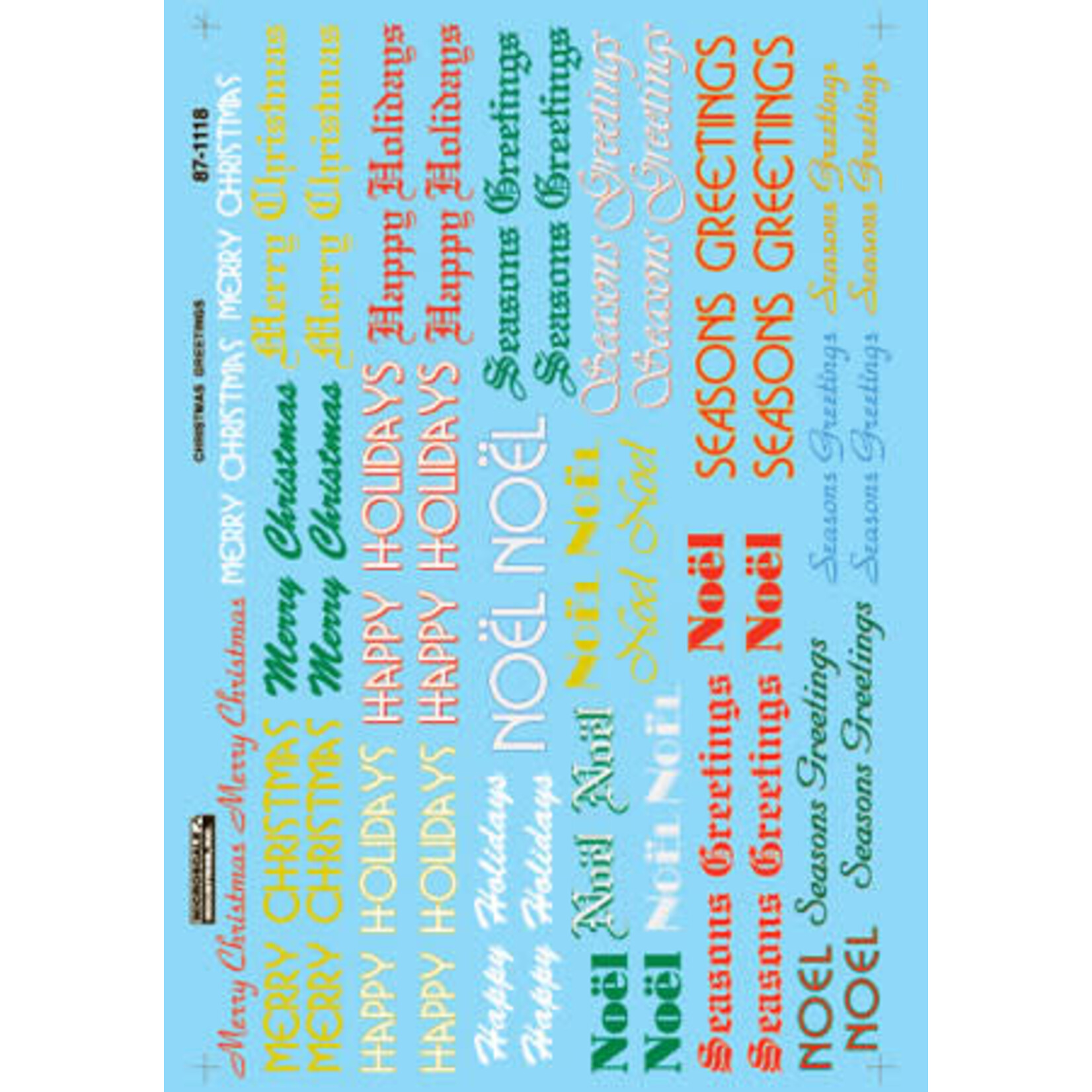 Micro Scale 60-1118 N Scale - Christmas Decals (Greetings of the Season) Decals