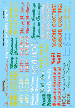 60-1118 N Scale - Christmas Decals (Greetings of the Season) Decals