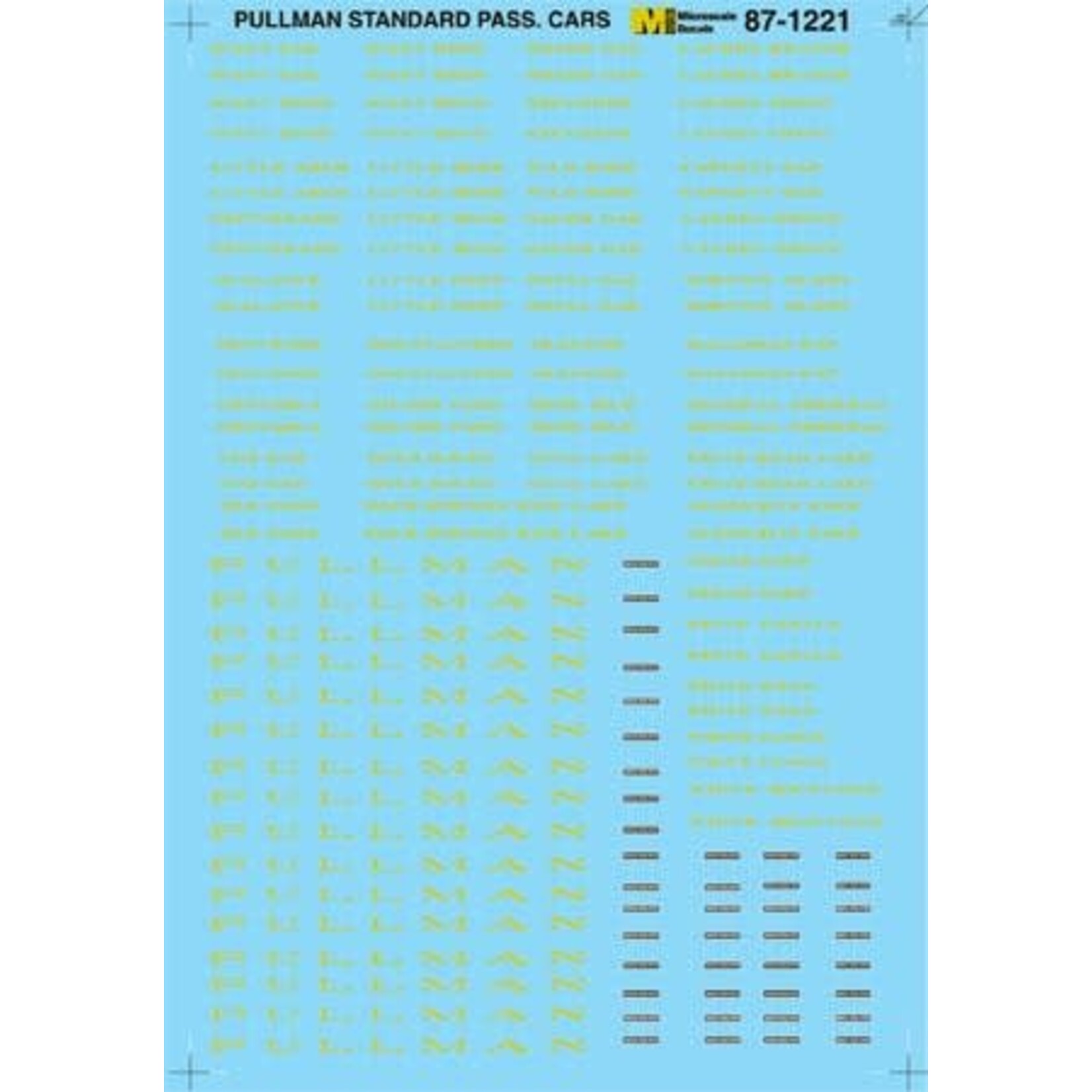 Micro Scale 60-1221 N Scale - Pullman Heavyweight Passenger Cars - Gold Lettering