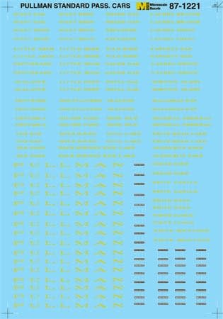 60-1221 N Scale - Pullman Heavyweight Passenger Cars - Gold Lettering