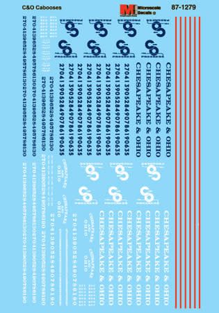 60-1279 N Scale - Chesapeake & Ohio C&O Cabooses Decals