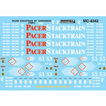Micro Scale 60-4342 N Scale - Pacer Stacktrain 53' Containers, 1999+ Decals