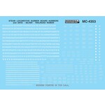Micro Scale 60-4353 N Scale - Steam Data Numberboards Railroad Roman (White) Decals