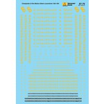 Micro Scale 60-76 N Scale - Chesapeake & Ohio Steam Locomotives (1924-1961) Dulux Steam Locomotive - Medium Decals
