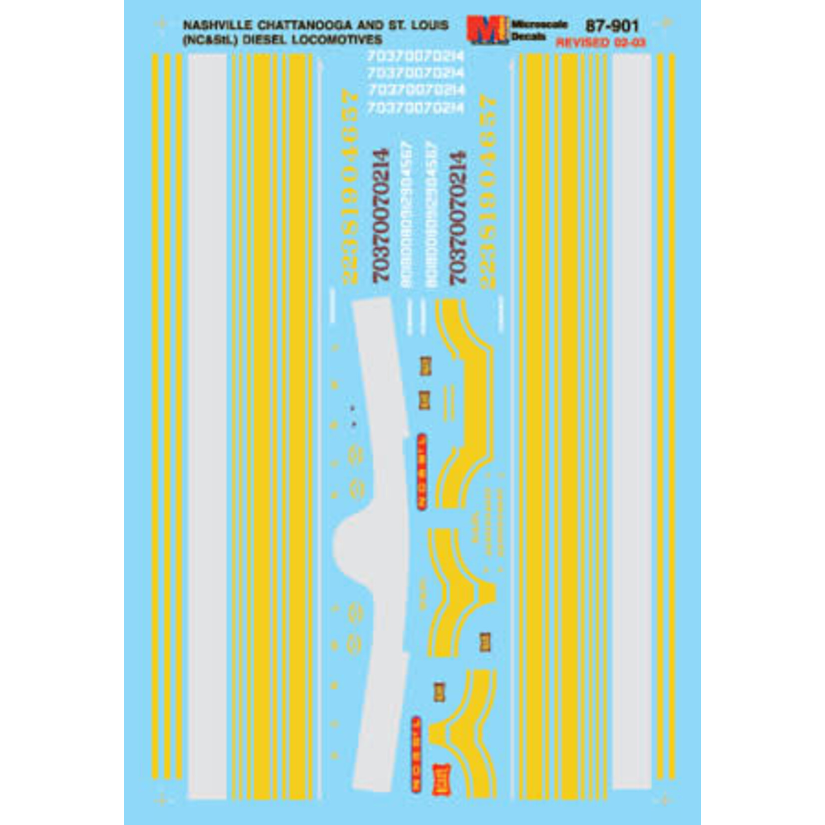 Micro Scale 60-901 N Scale - Nashville Chattanooga & St Louis Diesels (1949-1963) Decals