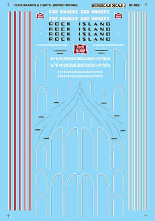 60-956 N Scale - Rock Island E and F-Unit Diesels (1943-1960)-Diesel - E- & F-Units - Rocket Scheme Decals