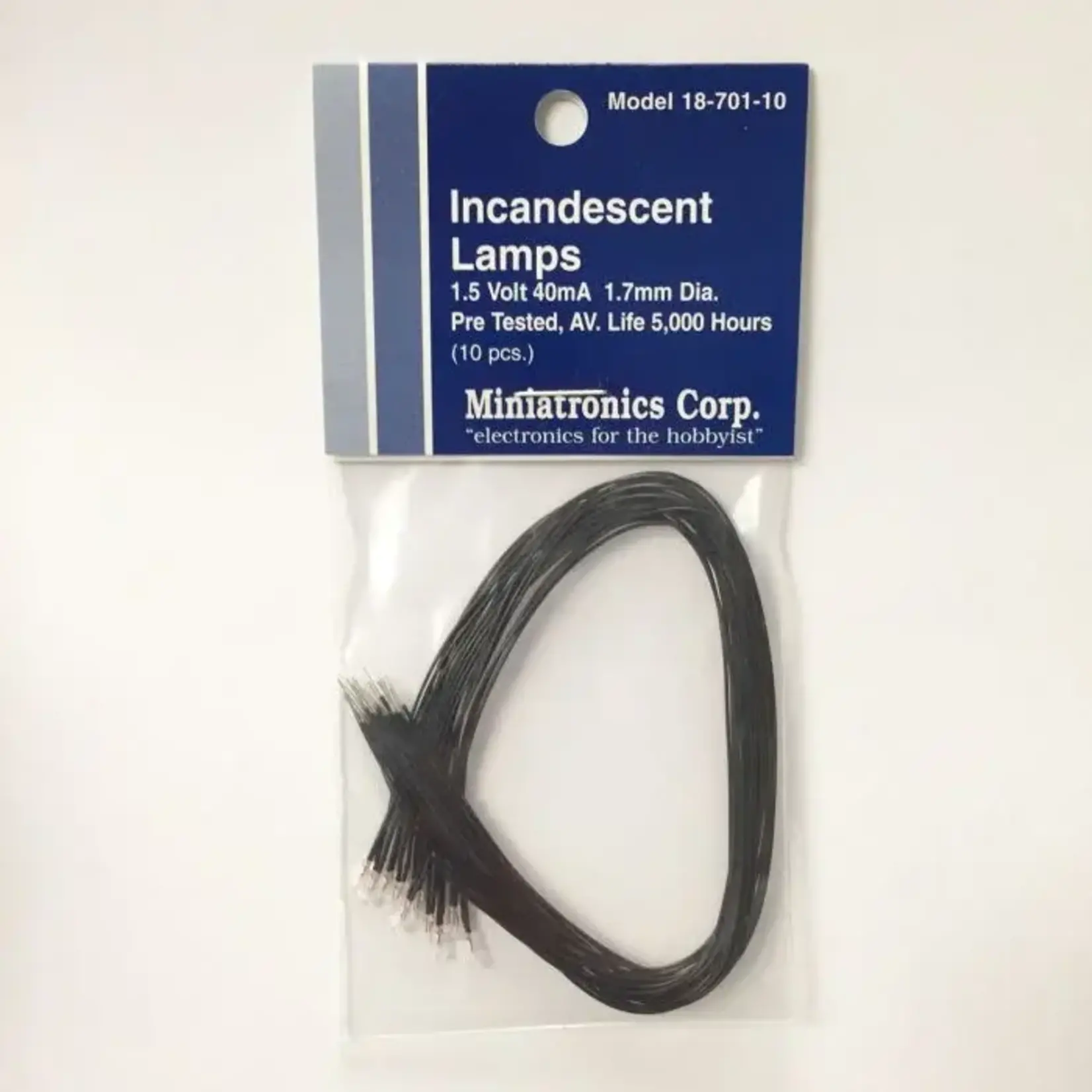Miniatronics 18-701-10 1.5v Incandescent Lamps Clear - 10 Pack