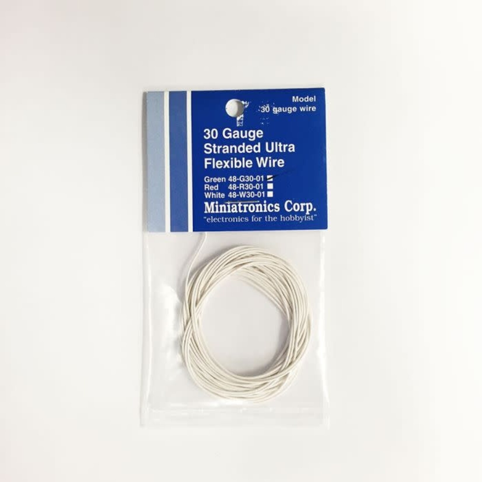 Miniatronics 48-W30-01 #30 Gauge Stranded Ultra Flexible Wire - 10 Feet White
