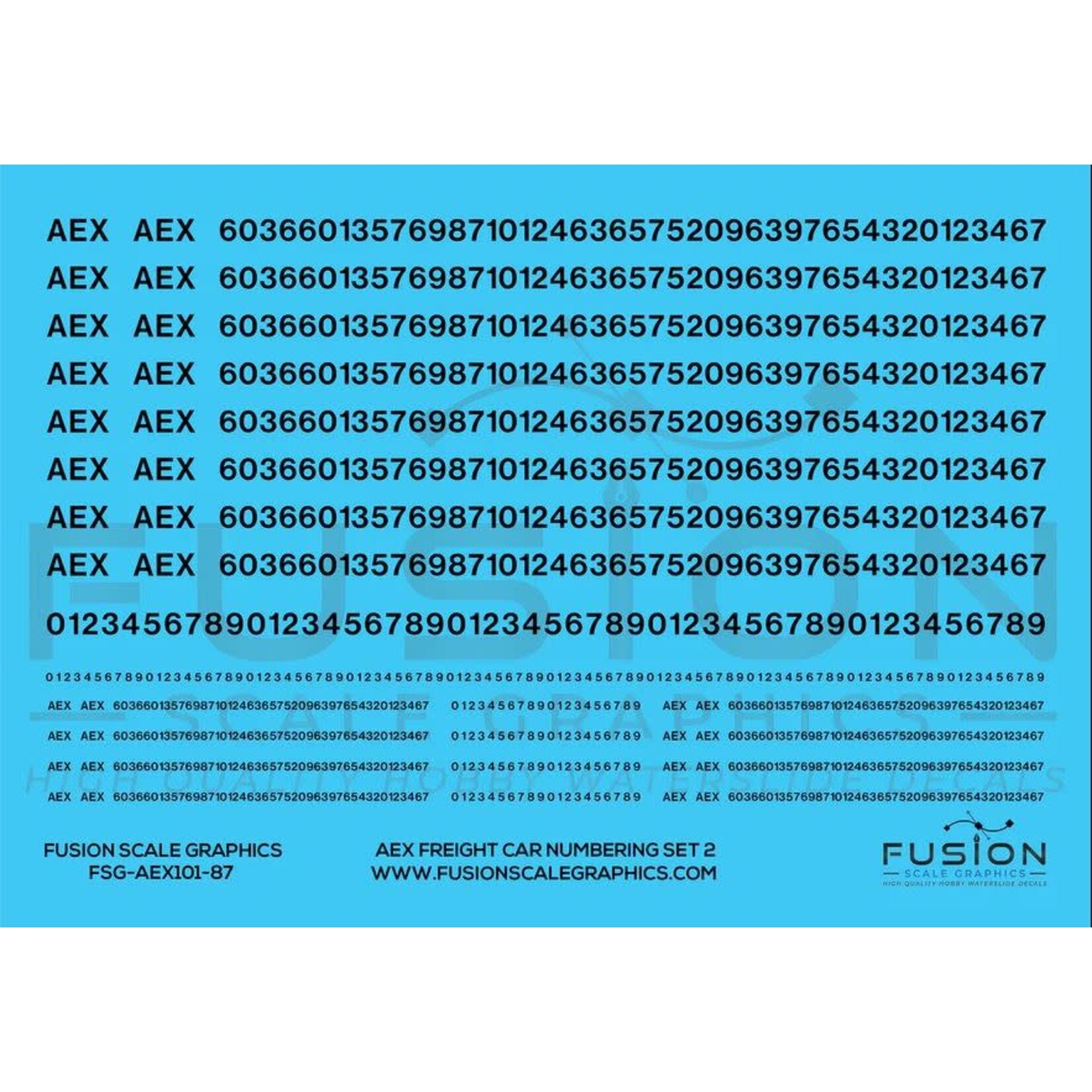Fusion HO Scale AEX Freight Car Patches Decal Set